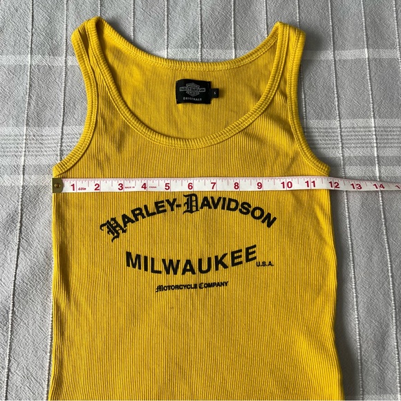 HARLEY DAVIDSON Milwaukee Local's Slim Ribbed Tank Top - RoadwaY Yellow - Picture 7 of 8